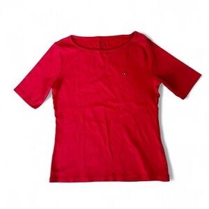 Tommy Hilfiger elegant classic woman’s red cotton top Size S